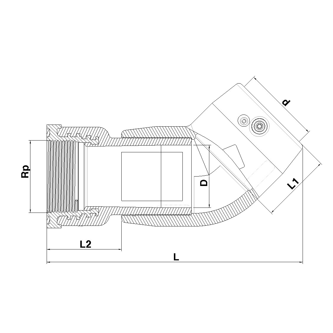 Brass Female Transition Elbow 45° - 493604