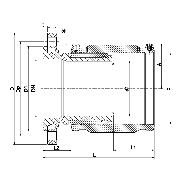 Cast Iron Flange Transition Coupler - 497704