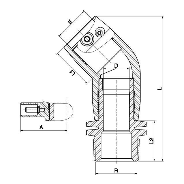 PE Male Transition Elbow 45° - 497604