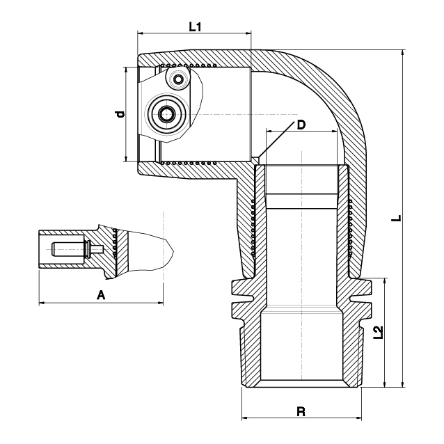 PE Thread Male 90° Elbow - 497504
