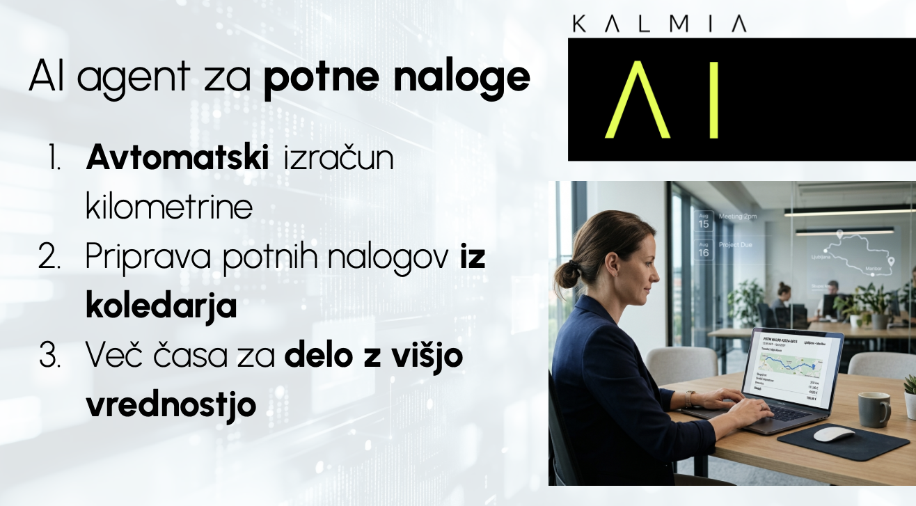 AI agent za potne naloge: konec ročnega pisanja in pozabljenih kilometrin