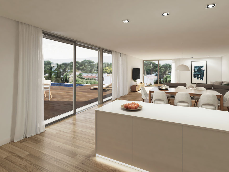 Solar con proyecto de villa contemporánea y vistas al mar en Font de Sa Cala