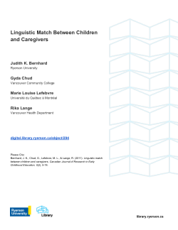 Linguistic Match Between Children and Caregivers in Canadian Early Childhood Education