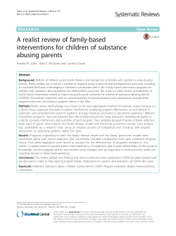 A realistic review of family-based interventions for children of substance abusing parents