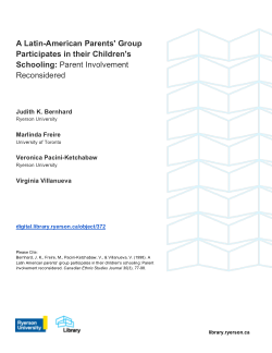 A Latin-American Parents' Group Participates in their Children's Schooling: Parent Involvement Reconsidered