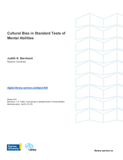 Cultural Bias in Standard Tests of Mental Abilities