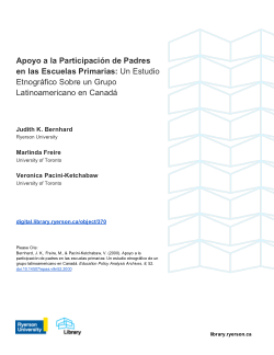 Apoyo a la participación de padres en las escuelas primarias: Un estudio etnográfico sobre un grupo latinoamericano en Canadá