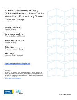 Troubled Relationships in Early Childhood Education: Parent-Teacher Interactions in Ethnoculturally Diverse Child Care Settings
