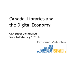 Canada, Libraries and the Digital Economy