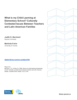 What is my Child Learning at Elementary School? Culturally Contested Issues Between Teachers and Latin American Families