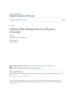 Analysis of the Summon Service at Ryerson University