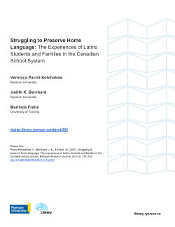 Struggling to Preserve Home Language: The Experiences of Latino Students and Families in the Canadian School System