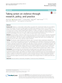 Taking action on violence through research, policy, and practice
