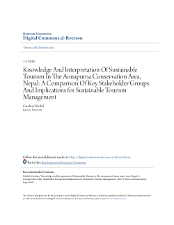 Knowledge and Interpretation of Sustainable Tourism in the Annapurna Conservation Area, Nepal: A Comparison of Key Stakeholder Groups and Implications for Sustainable Tourism Management