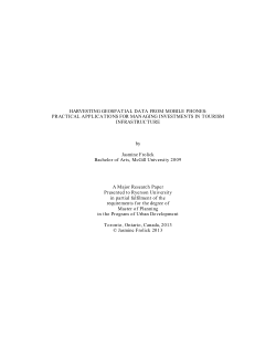 Harvesting geospatial data from mobile phones:  practical applications for managing investments in tourism infrastructure