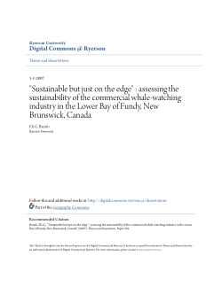 "Sustainable but just on the edge" : assessing the sustainability of the commercial whale-watching industry in the Lower Bay of Fundy, New Brunswick, Canada