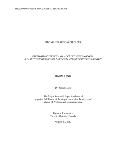 Freedom of speech and access to technology: a case study of  the 2011 BART cell phone service shutdown