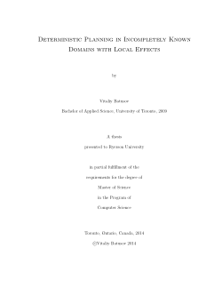 Deterministic planning in incompletely known domains with local effects