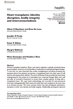 Heart transplants: Identity disruption, bodily integrity and interconnectedness