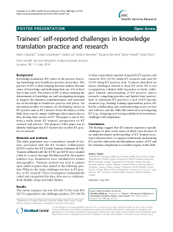 Trainees’ self-reported challenges in knowledge translation practice and research