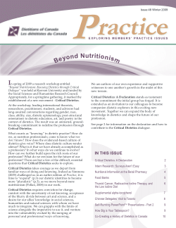 Critical Dietetics: A Declaration