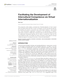 Facilitating the Development of Intercultural Competence via Virtual Internationalization
