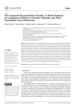 The Corporate Responsibility Paradox: A Multi-National Investigation of Business Traveller Attitudes and Their Sustainable Travel Behaviour