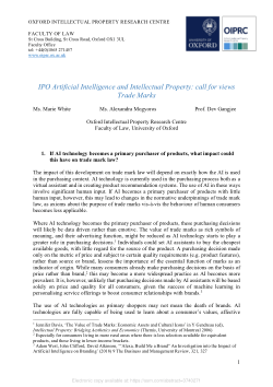 IPO Artificial Intelligence and Intellectual Property: Call for Views - Trade Marks