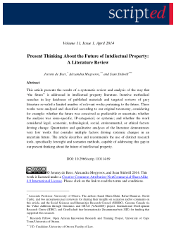 Present Thinking on the Future of Intellectual Property: A Literature Review