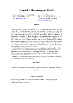 Quantified Methodology of Health