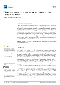 The Elusive Search for Talent: Skill Gaps in the Canadian Luxury Hotel Sector