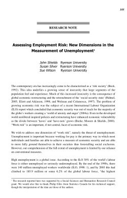 Assessing Employment Risk: New Dimensions in the Measurement of Unemployment