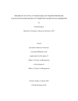 The Impact Of COVID-19 On Reusable Cup Sharing Programs: A Qualitative Exploration Of Community-Based Social Marketing