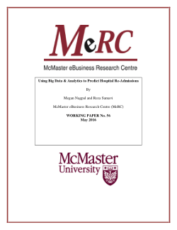 Using Big Data & Analytics to Predict Hospital Re-Admissions