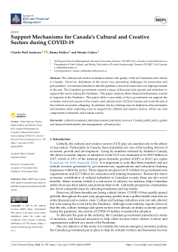 Support Mechanisms for Canada’s Cultural and Creative Sectors during COVID-19