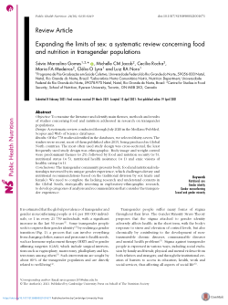 Expanding the limits of sex: a systematic review concerning food and nutrition in transgender populations