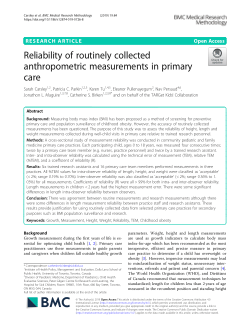 Reliability of routinely collected anthropometric measurements in primary care