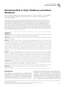 Nutritional Risk in Early Childhood and School Readiness