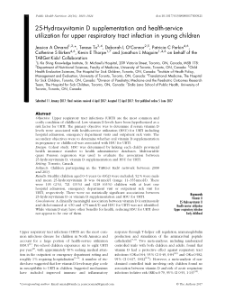 25-Hydroxyvitamin D supplementation and health-service utilization for upper respiratory tract infection in young children