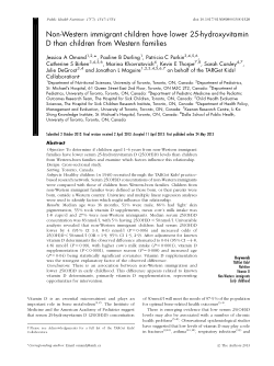Non-Western immigrant children have lower 25-hydroxyvitamin D than children from Western families