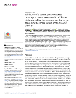 Validation of a parent proxy-reported beverage screener compared to a 24-hour dietary recall for the measurement of sugar-containing beverage intake among young children