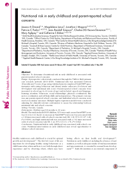 Nutritional risk in early childhood and parent-reported school concerns