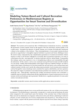 Modeling Nature-Based and Cultural Recreation Preferences in Mediterranean Regions as Opportunities for Smart Tourism and Diversification