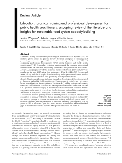 Education, practical training and professional development for public health practitioners: a scoping review of the literature and insights for sustainable food system capacity-building