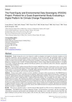 The Food Equity and Environmental Data Sovereignty (FEEDS) Project: Protocol for a Quasi-Experimental Study Evaluating a Digital Platform for Climate Change Preparedness