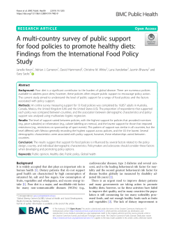 A multi-country survey of public support for food policies to promote healthy diets: Findings from the International Food Policy Study