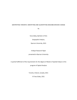 Gentrifying Toronto: identifying and quantifying neighbourhood change