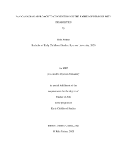 Pan-Canadian Approach to Convention on the Rights of Persons with Disabilities