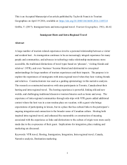Immigrant hosts and intra-regional travel