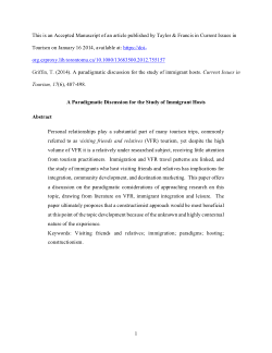 A paradigmatic discussion for the study of immigrant hosts